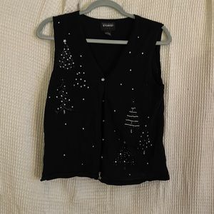 Black Christmas Sweater Vest